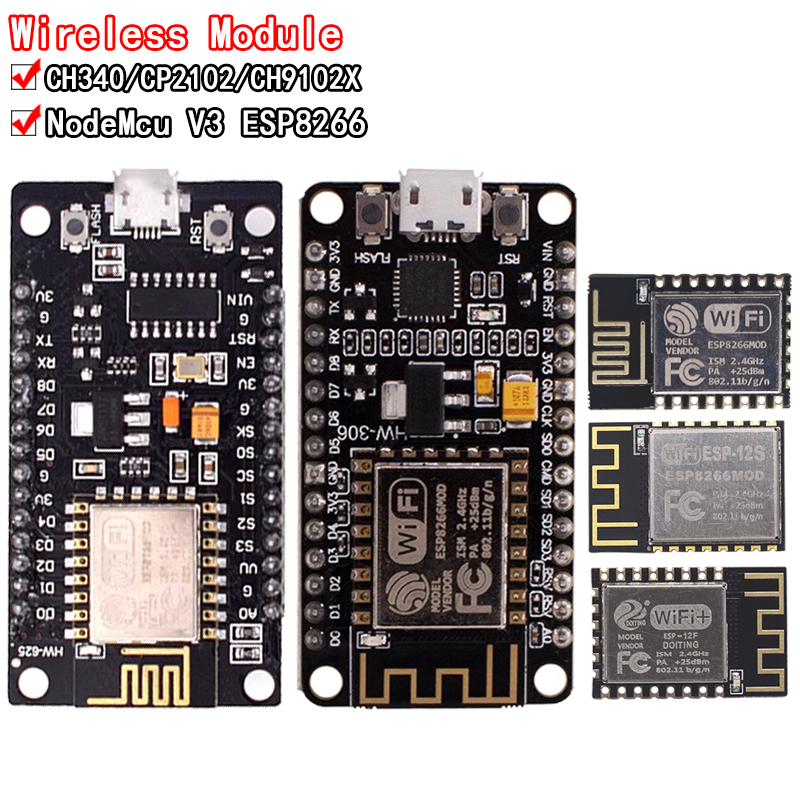 Esp8266 Nodemcu Board - وحدة لاسلكية CH340/CP2102/CH9102X NodeMcu V3 V2