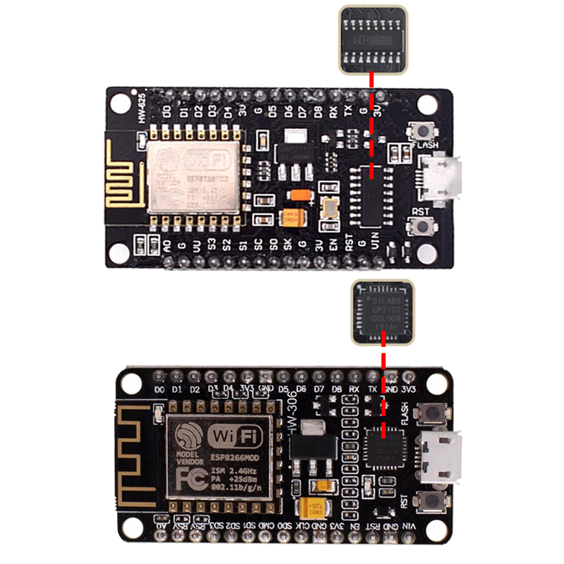 وحدة لاسلكية CH340/CP2102/CH91 - مراجعة Esp8266 Nodemcu Board وسعره